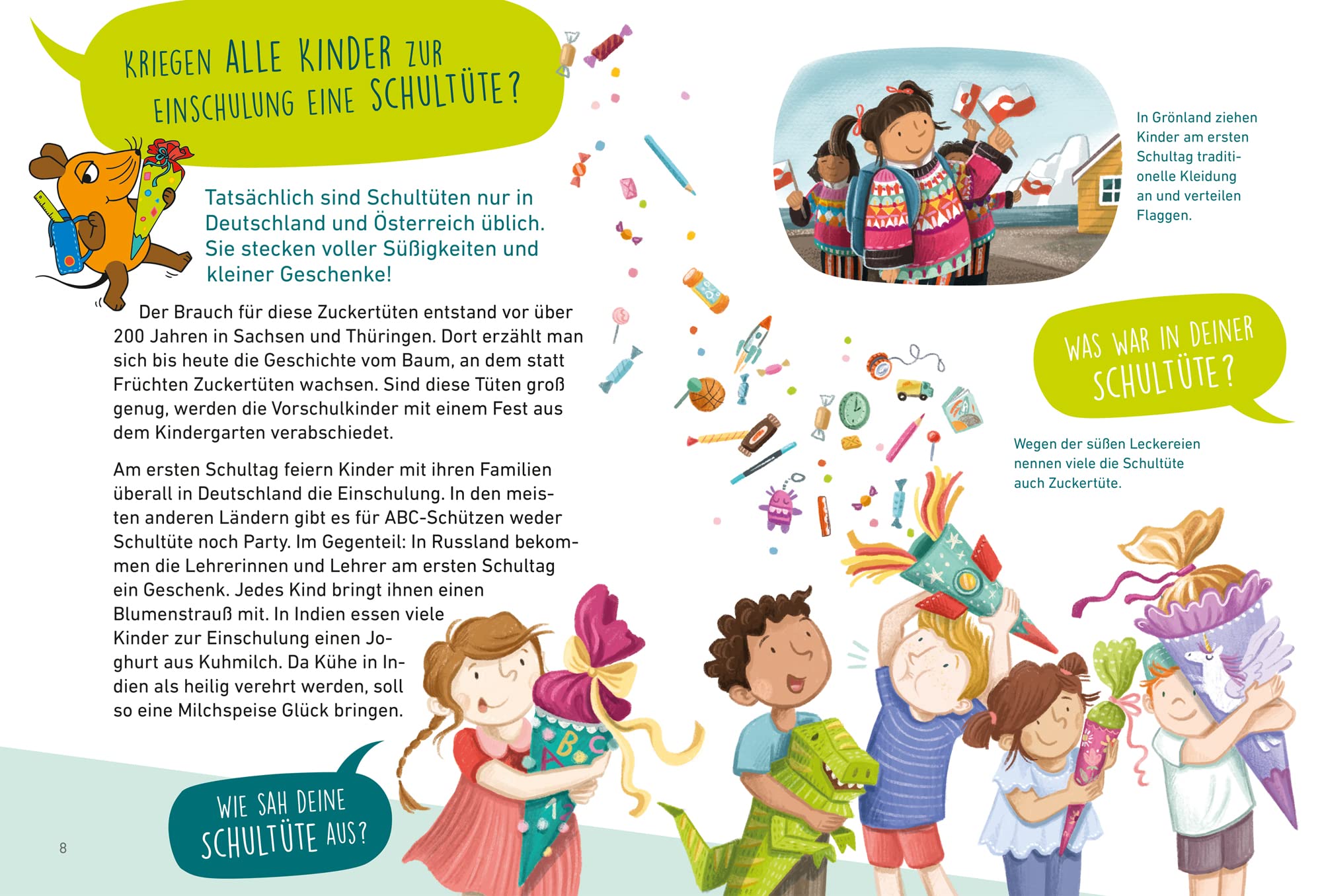 Die wichtigsten Fragen zum Schulanfang: Die Maus beantwortet die Frage "Kriegen alle Kinder zur Einschlung eine Schultüte?"